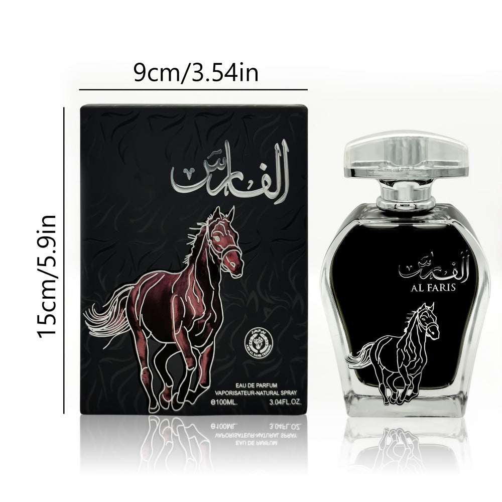 AL FARIS Black Mustang Men Cologne Eau de Parfum 3.38 oz 100ml Dubai Arabian Oriental Fragrance Woody Oud Musk Spray — image 