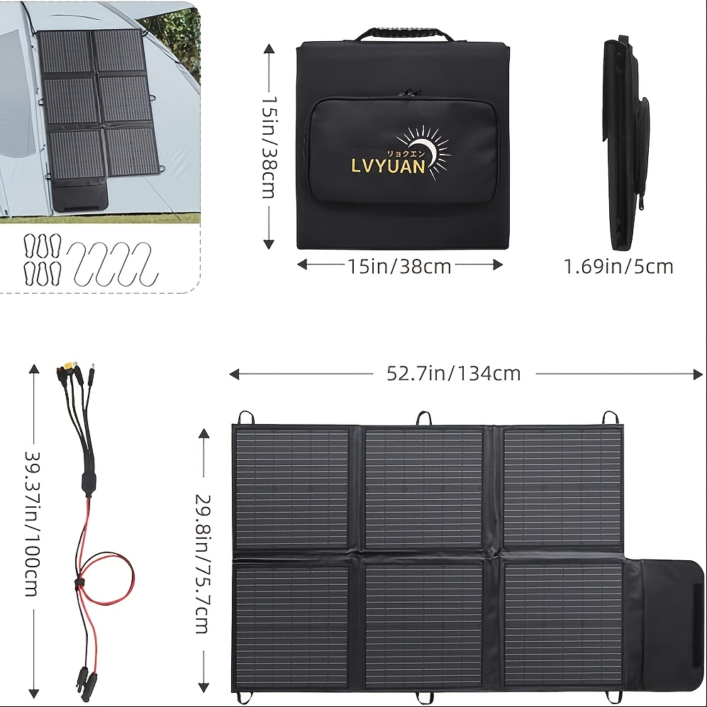 Foldable Solar Panel 120W 200W 300W 400W 22.5% High Efficiency Monocrystalline Portable Outdoor for Garden, Pathway and Patio
