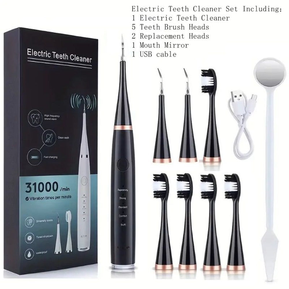 Electric Teeth Cleaner Kit USB Rechargeable, 5 Cleaning Modes Dental Scaler Plaque Tartar Remover Gum Health — image 23