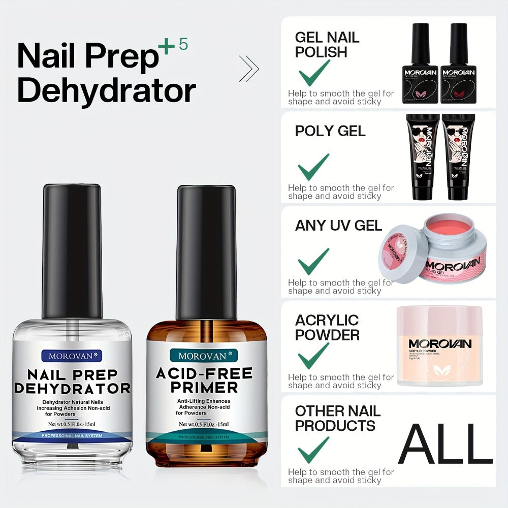 Acid Free Nail Dehydrator and Primer Set with File and Brush for Acrylic and Gel Manicure Prep — image 6
