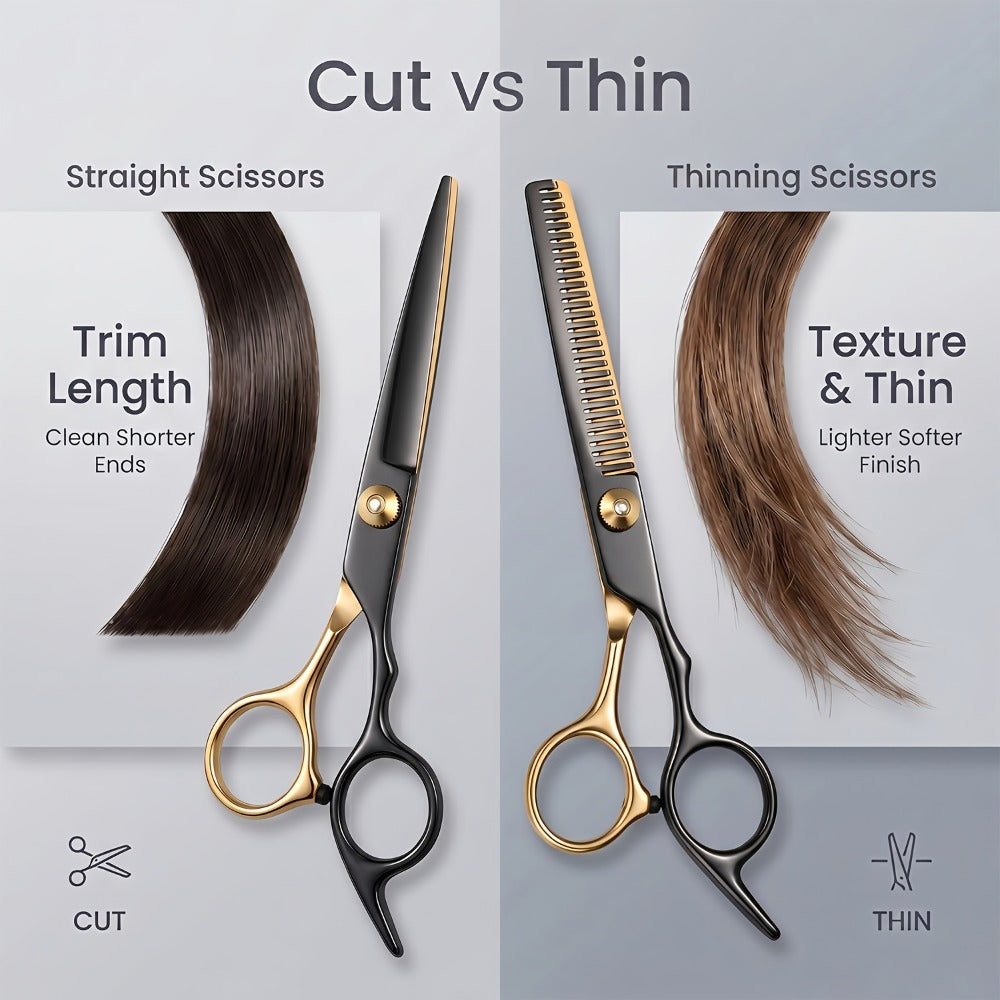 Hair Cutting Scissors Kit 13 Piece – Professional Barber Shears Set with Thinning Shears, Blending Scissors & Accessories — i