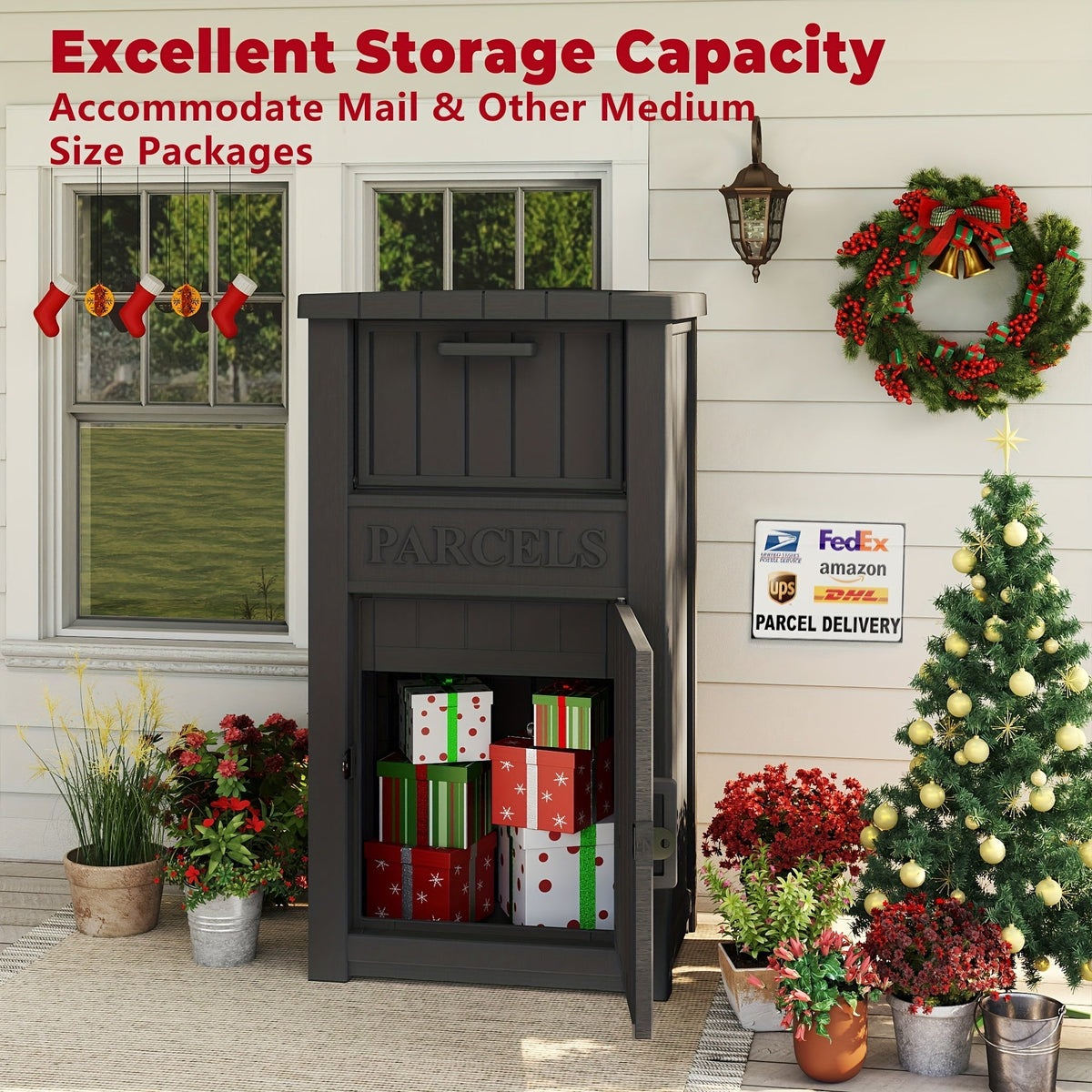 Lockable Outdoor Storage Box Waterproof Package Delivery Porch — image 2