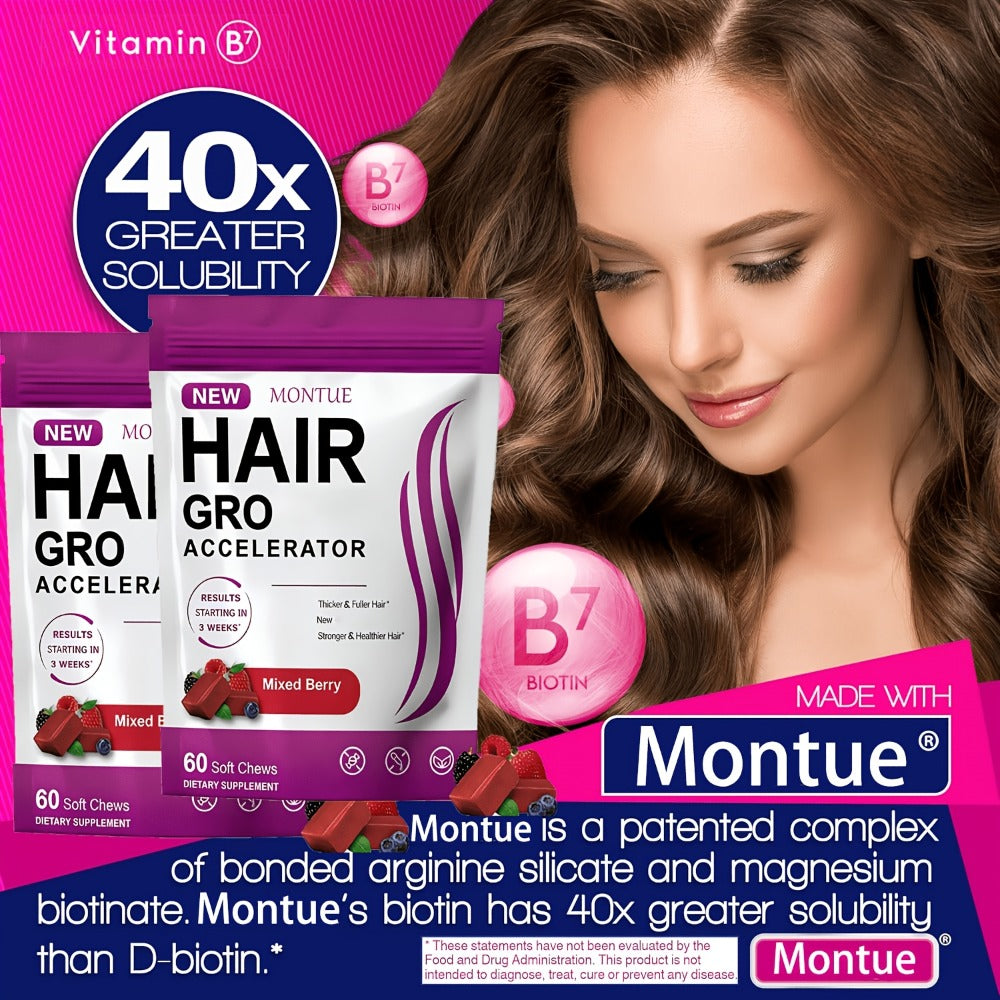 MONTUE Biotin Hair Gummies with Arginine, Vitamin C & Vitamin E, Daily Hair Nourishment Supplement for Women — image 5