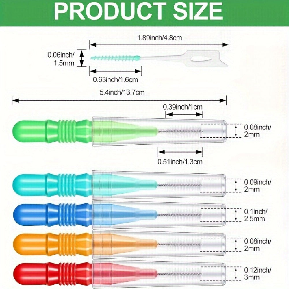 Interdental Brush Picks 350 Pack Soft Floss Dental Toothpick Cleaners Mixed Color – Oral Care Flosser Refill — image 2