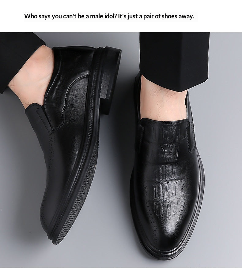 Mens Casual British-style Pointed Leather Shoes