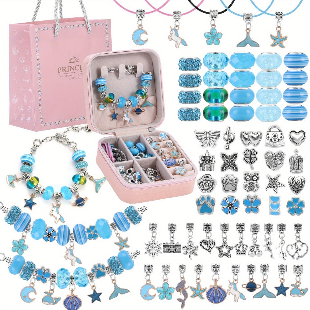 Bracelet Making Craft Kit with Portable Jewelry Box, Beads and Charms in Seven Color or Theme Options — image 4