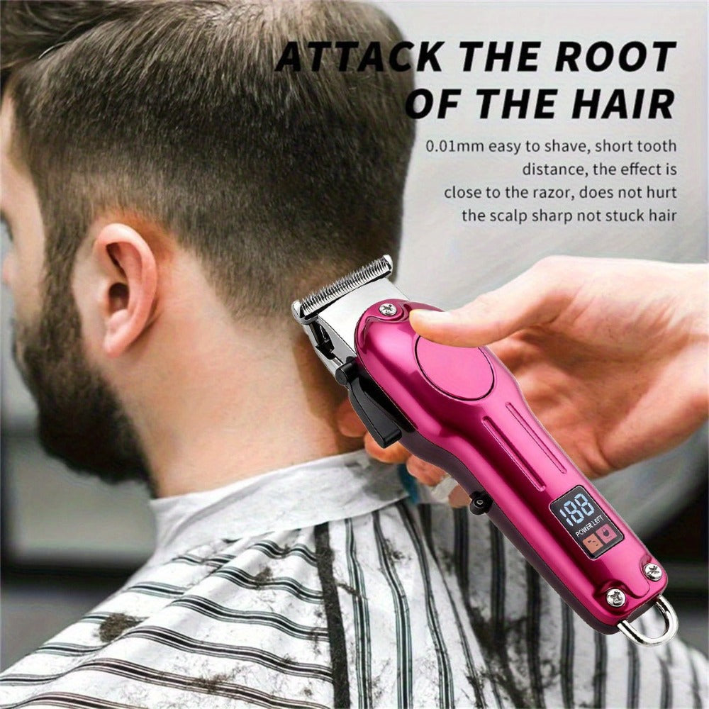 Cordless Hair Clipper Set for Men & Women – Professional Wireless Barber Clippers with T-Blade Trimmer, LED Screen, Adjustabl