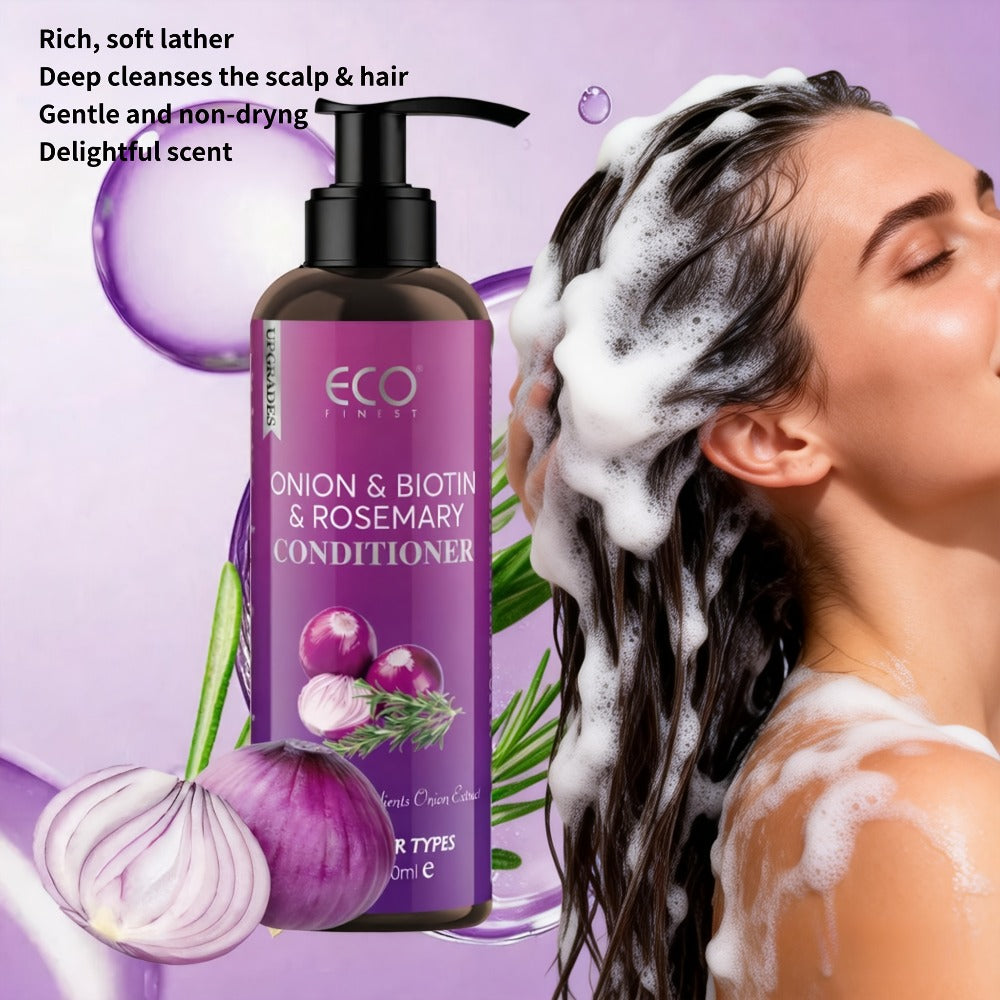 Shampoo and Conditioner Set Biotin & Rosemary with Onion Extract & Jojoba Oil – Hydrating Oil Control Hair Care for Dry Damag