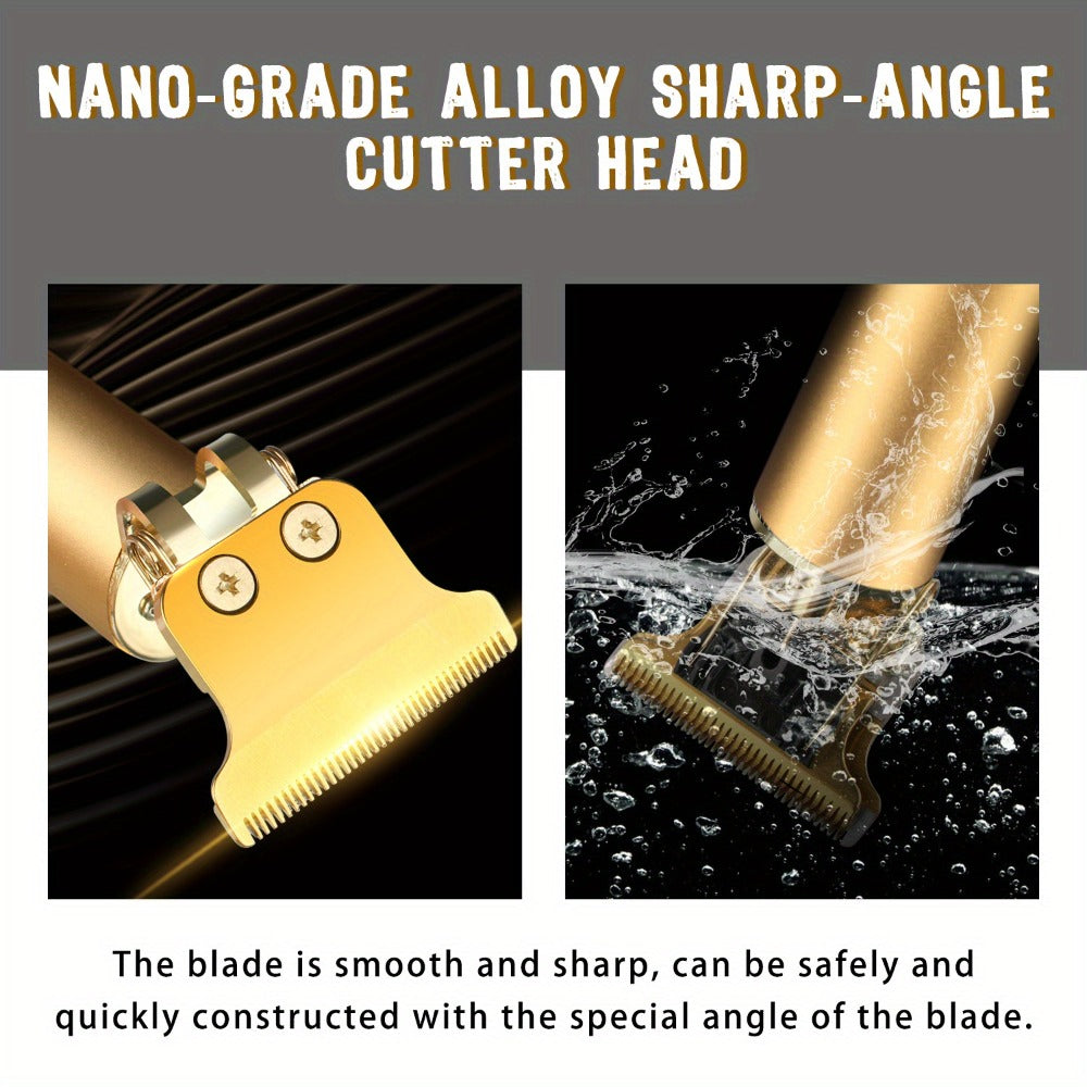 T-Blade Trimmer for Men Cordless Rechargeable – Nano Titanium Alloy Blades LED Display 4 Guide Combs 1.5-4mm — image 8