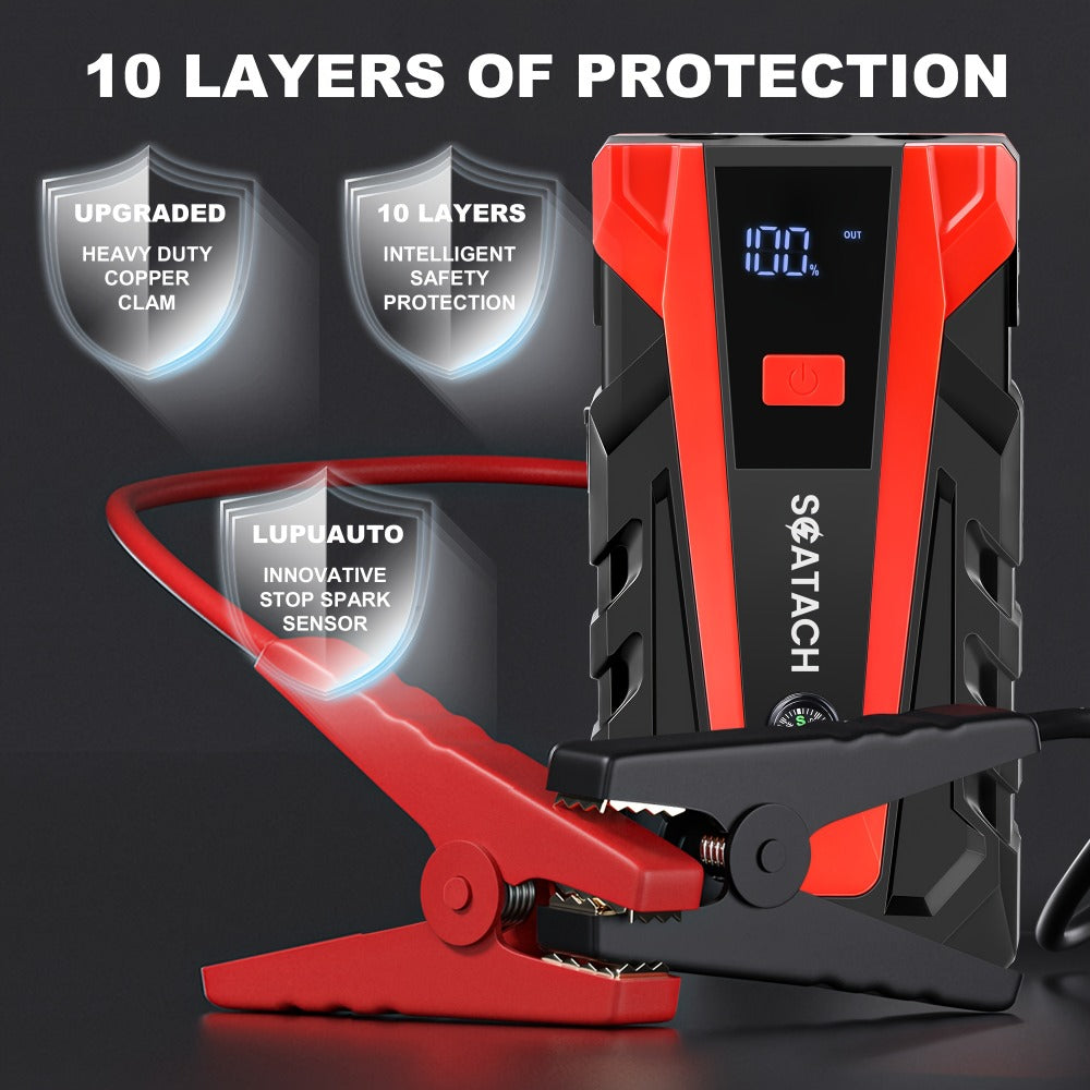 12V Jump Starter with Scatach-011 Base Model or Q27B Start-and-Inflation Package, Digital Display and Clamps — image 10