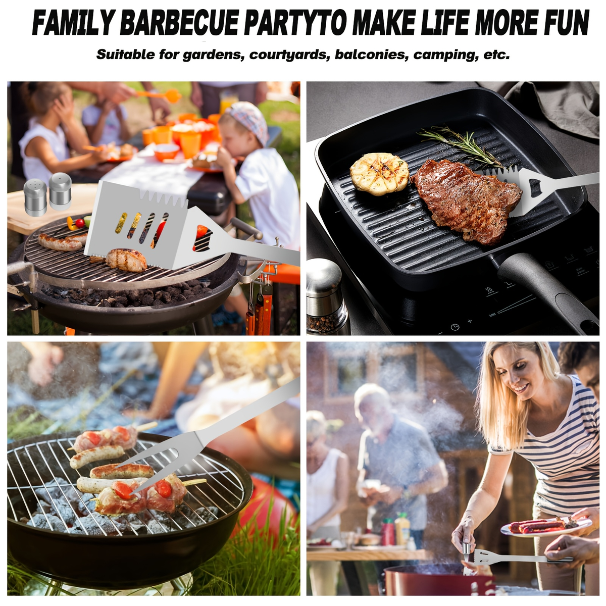 15- or 24-Piece BBQ Tool Set with Spatula, Tongs, Forks, Skewers, Brushes and Carry Case Pictured — image 8