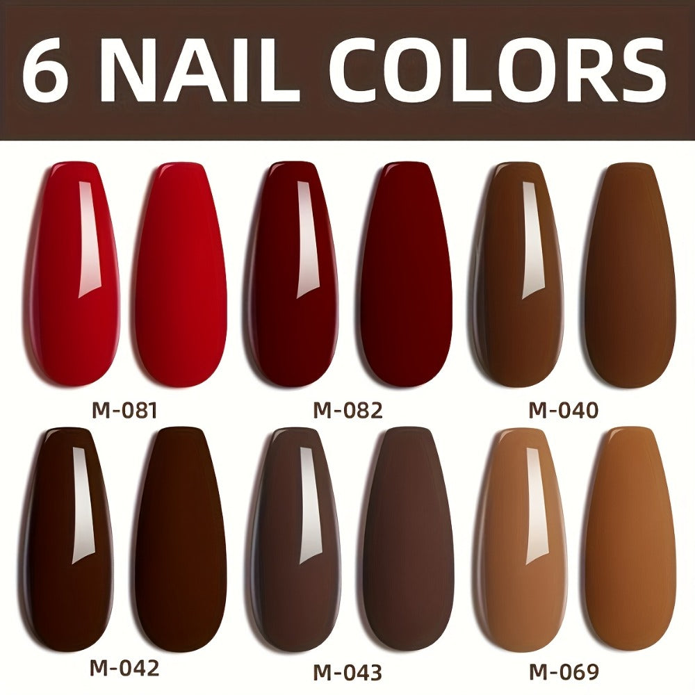 Gel Nail Polish Set with XEIJAYI Label, 6 Red Glitter Gel Colors in Gilded Bottle Set 36 for UV LED Cure — image 10