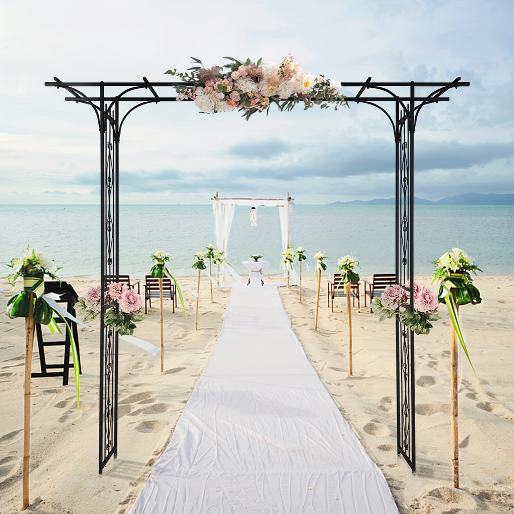 Flat Top Iron Garden Arch 16mm Tube Climbing Rose Trellis for Garden, Patio and Yard Use, with the Listed Configuration — ima