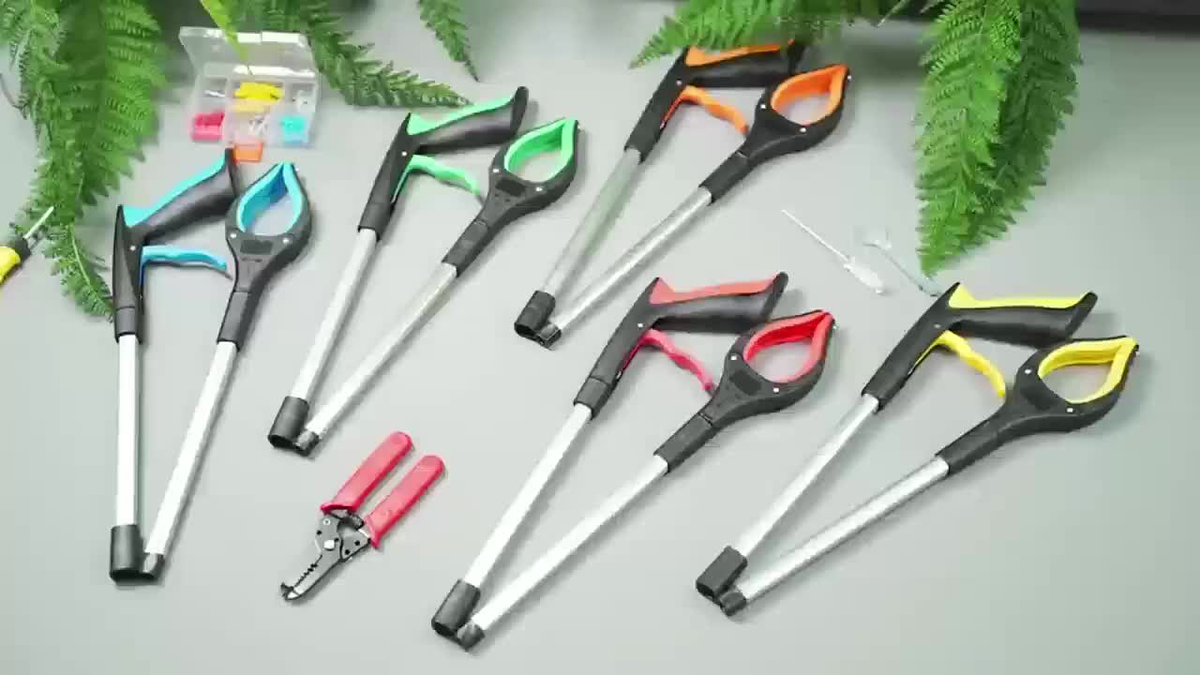 Grabber Tool Reacher 32-Inch Foldable Telescopic – 360° Rotating Jaws & Magnetic Tip Litter Picker, Lightweight Easy-Grip Rea