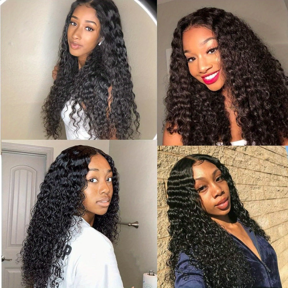 Body Wave Human-Hair 4x4 Lace Closure Wig in Black with Listed 180% Density and Five Length Options — image 4