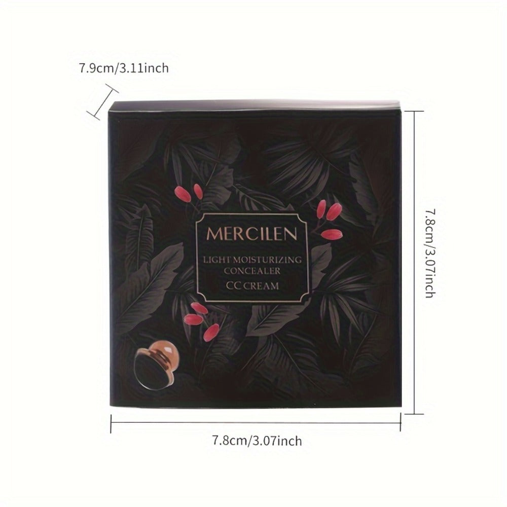 Air Cushion CC Cream Concealer Foundation MERCILEN Buildable Coverage Natural Dewy Finish, for Makeup, Travel and Everyday Va