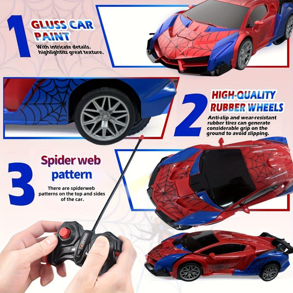 Spider Robot RC Car for Kids 1:18 with LED Lights, One-Button Transform Police Car Stunt Toy — image 7