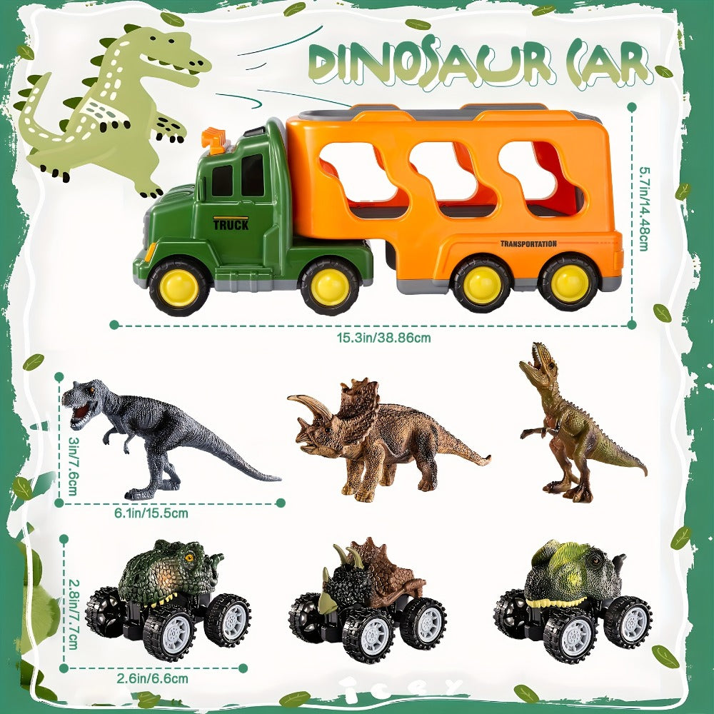 Dinosaur Transport Truck Toy Set with Lights & Sounds with the Listed Color, Size or Set Options for Everyday Use — image 3