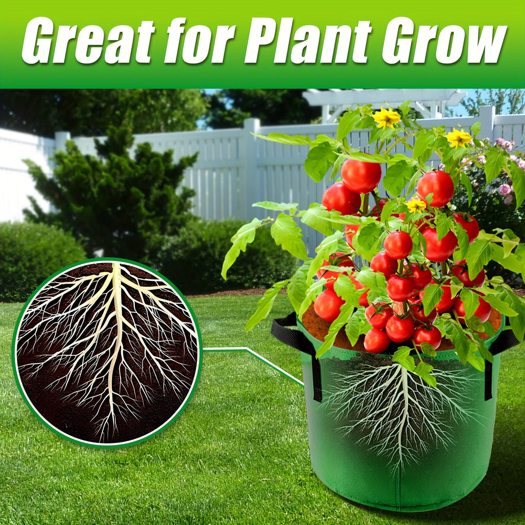 Seven-Color 10-Gallon-Labeled Grow Bag Set with Side Handles, 16-Inch Diameter and 12-Inch Height — image 2