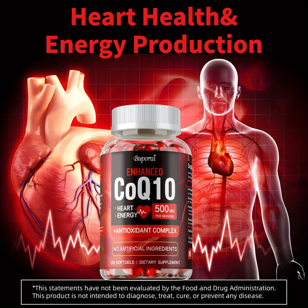 CoQ10 Coenzyme Q10 with Citrus Bergamot 120 Capsules, Heart Health, Brain & Cardiovascular Support — image 4
