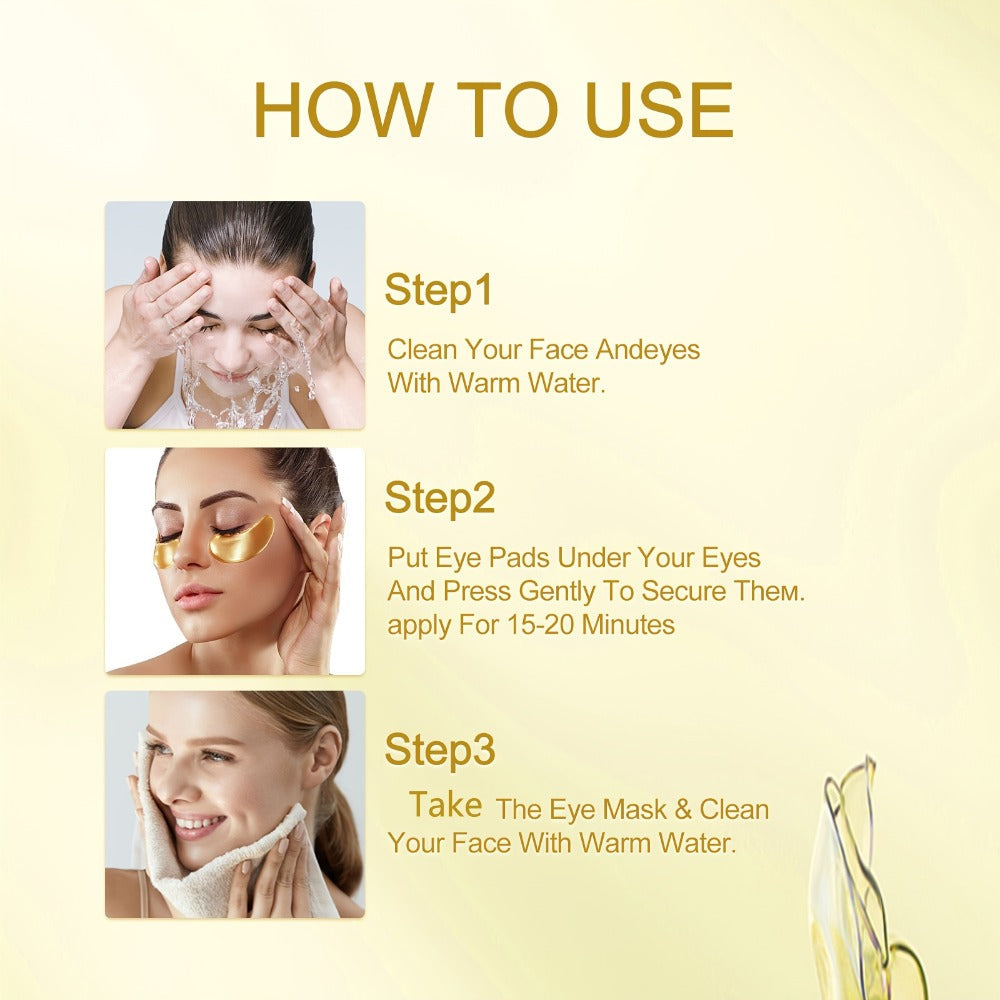 Under Eye Patches 120pcs (2 Boxes) with Hyaluronic Acid, Collagen & Glycerin – Gold Eye Mask for Dark Circles, Puffiness & Fi