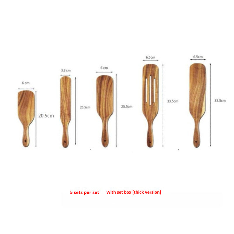5-Piece Wooden Spatula And Soup Tableware Wooden Kitchenware Set