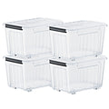 Stackable 72- and 97-Quart Storage Bin Sets with Lids, Wheels, Three Colors and 4- or 6-Pack Options — image 1