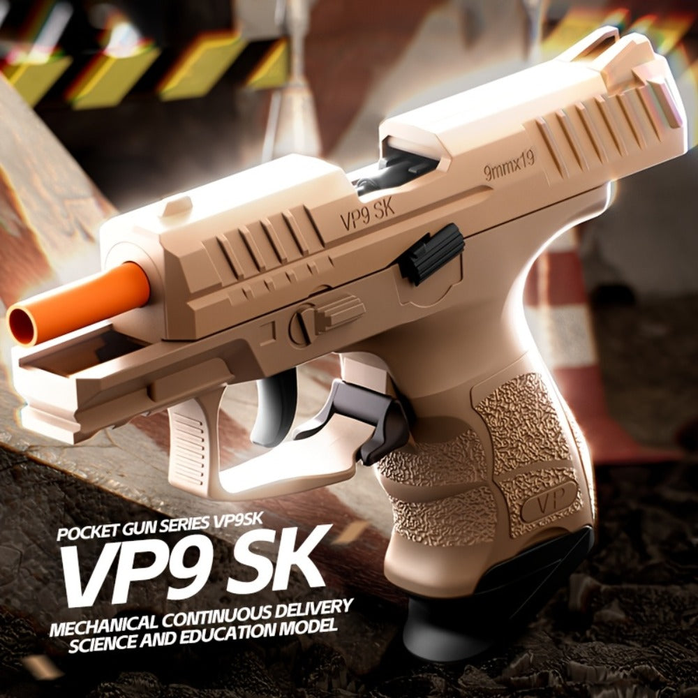 VP9 Bullet Toy Gun Pistol with Shell Ejecting System, Upgraded Semi-Auto Foam Blaster for Boys, Outdoor Shooting Game — image