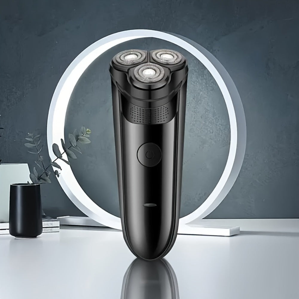 Electric Shaver Cordless Rotary Grooming Kit with USB Charging Cable in Blue or Black for Daily Use — image 7