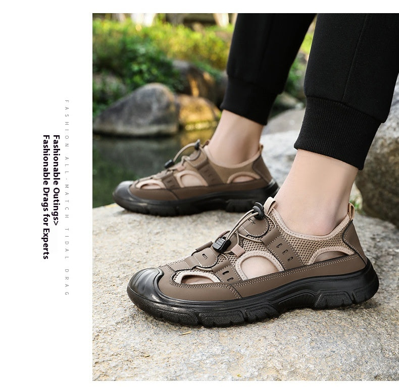 Summer Beach Hole Wading Rotating Button Sandals Men's Casual Shoes