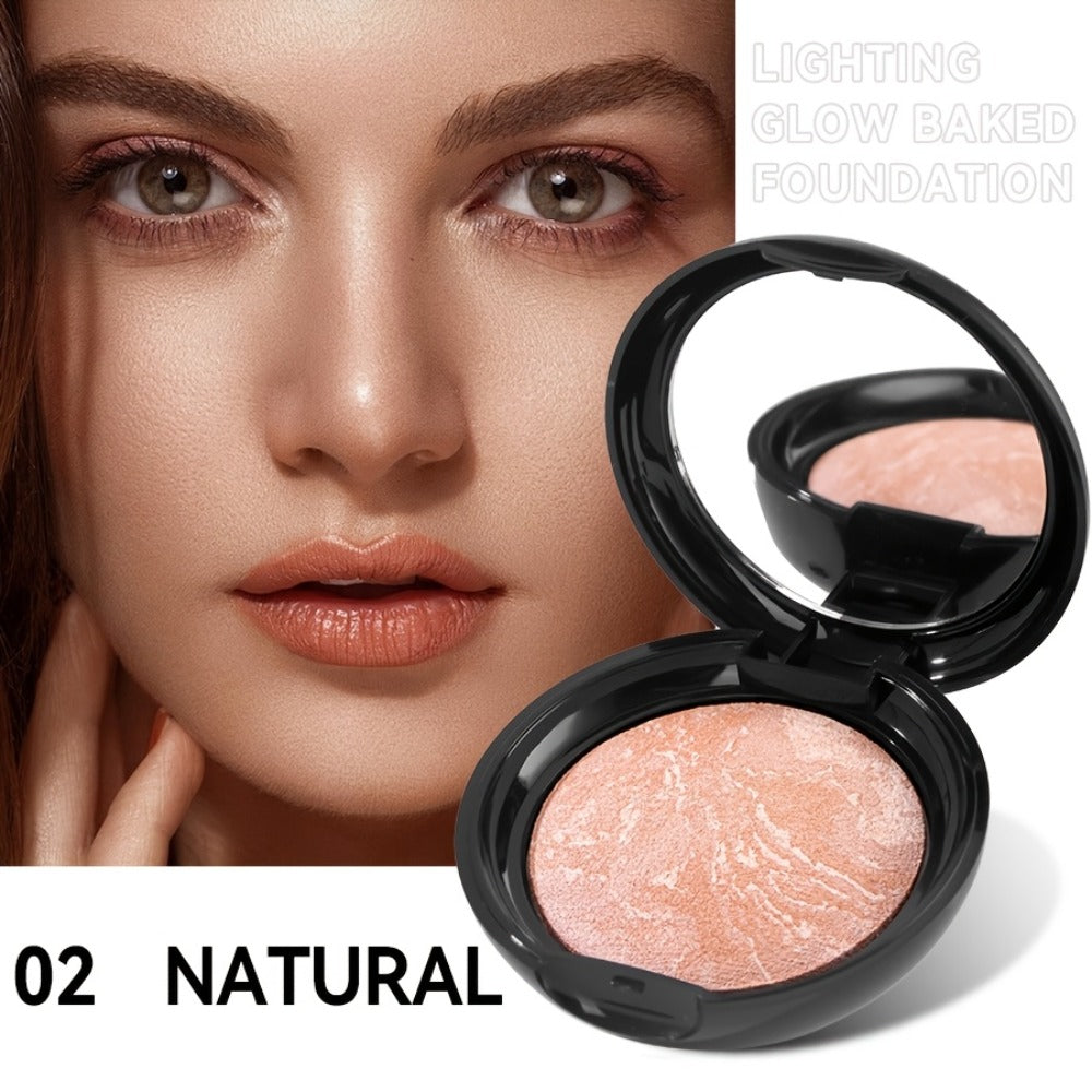 Marbled Pressed Powder Foundation Compact with Mirror in Six Shade Labels from Rose to Sand — image 5