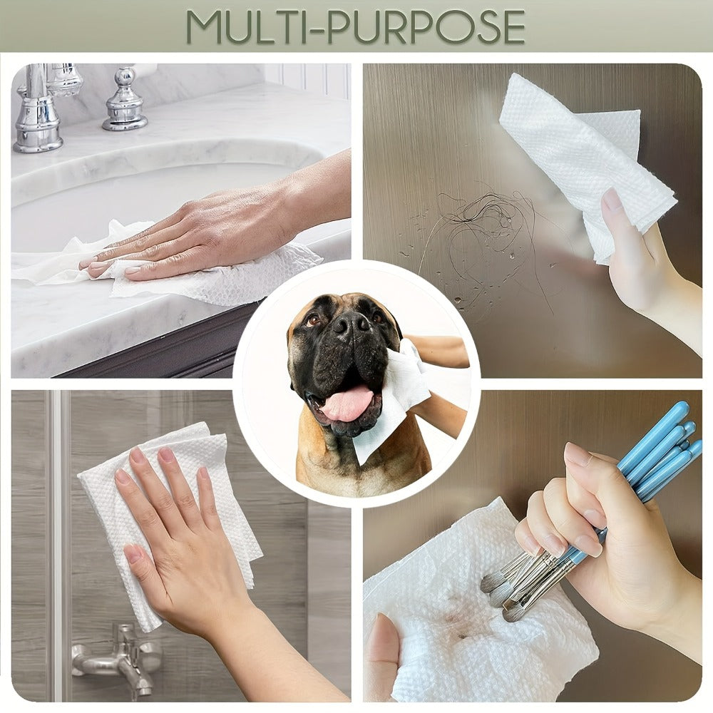 Disposable Face Towels 60 Count Extra Thick & Soft – 10x12 Inch Cotton Cleansing Wipes for Sensitive Skin, Makeup Removal — i