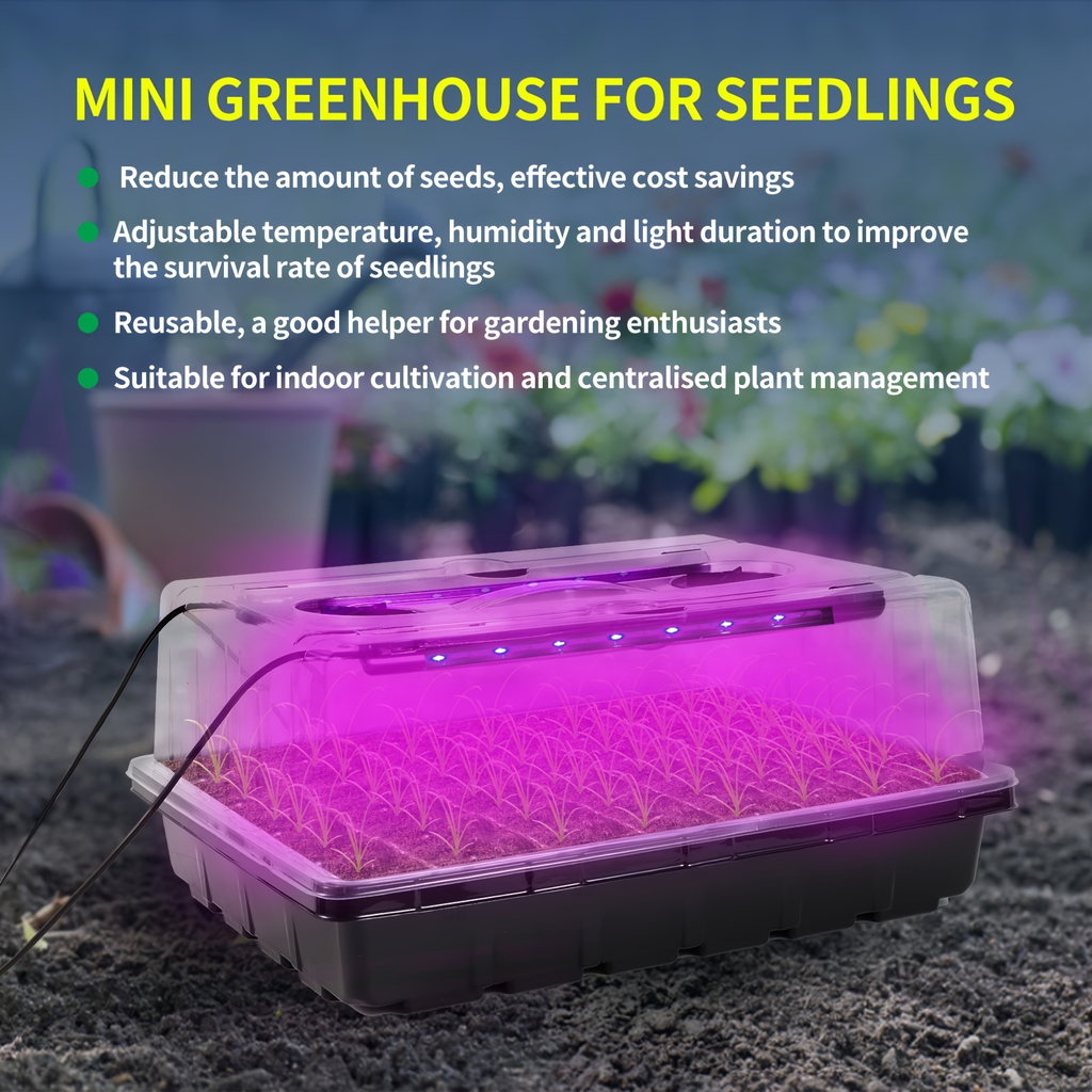 Seed Starter Tray with Grow Light 96 Cell Self-Watering, 10-Level Brightness & Timer, Humidity Dome — image 3