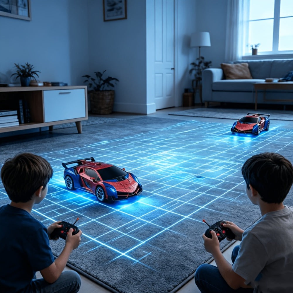 Spider Robot RC Car for Kids 1:18 with LED Lights, One-Button Transform Police Car Stunt Toy — image 9