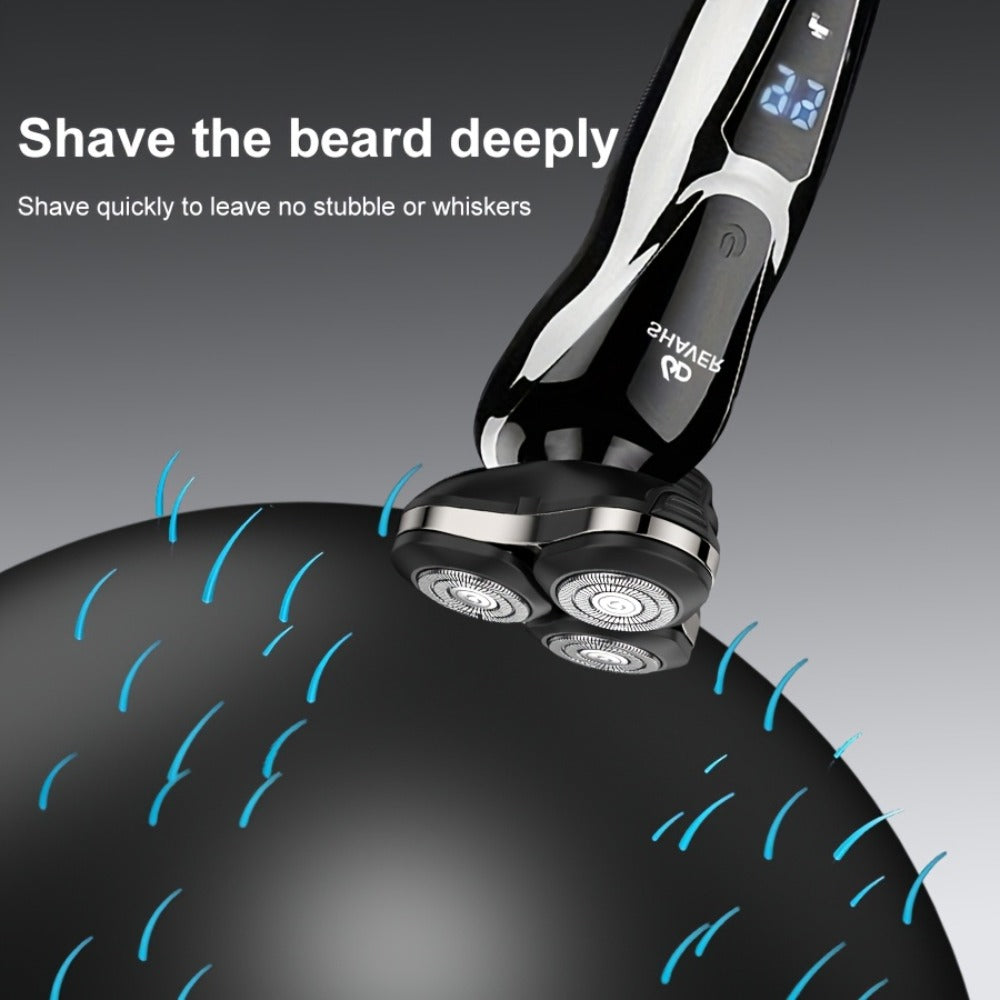 Black Three-Head Rotary Shaver with Digital Display in Standalone, Three-Piece or Four-Piece Sets — image 10