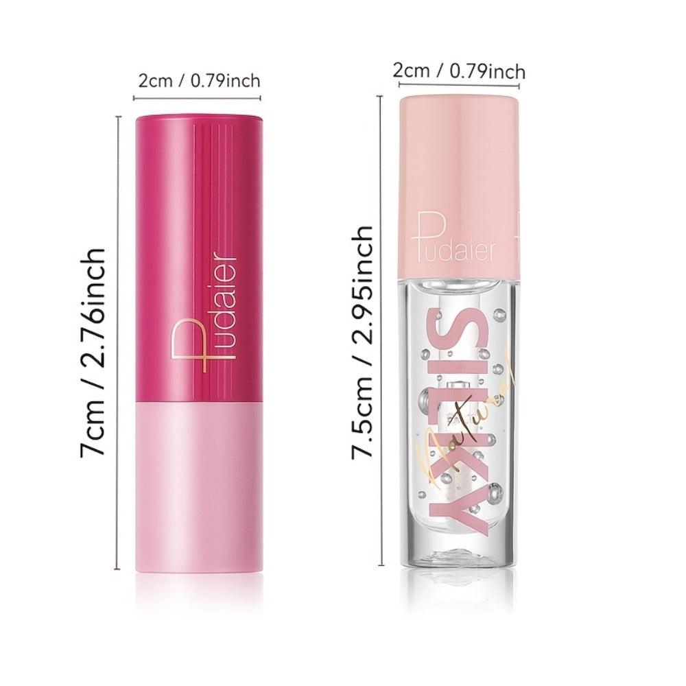 Lip Oil Lip Liner Duo 2-in-1 Precision Tip – Glossy Nourishing Hydrating Long-Lasting Silky Smooth Lip Color Pencil for Women