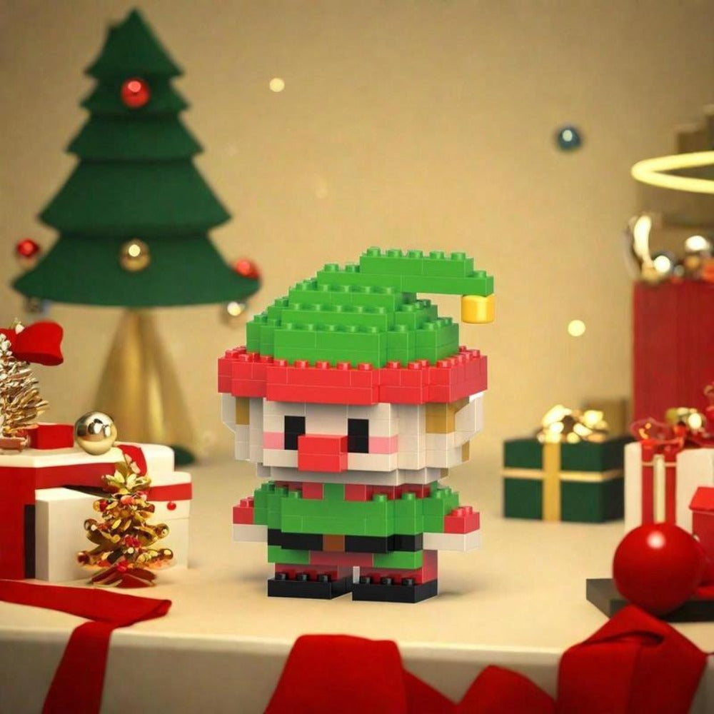 Building Block Set Christmas Mini Figures, 1052 Pieces Across 6 Boxes with Santa, Elf, Reindeer, Snowman and Tree Models — im