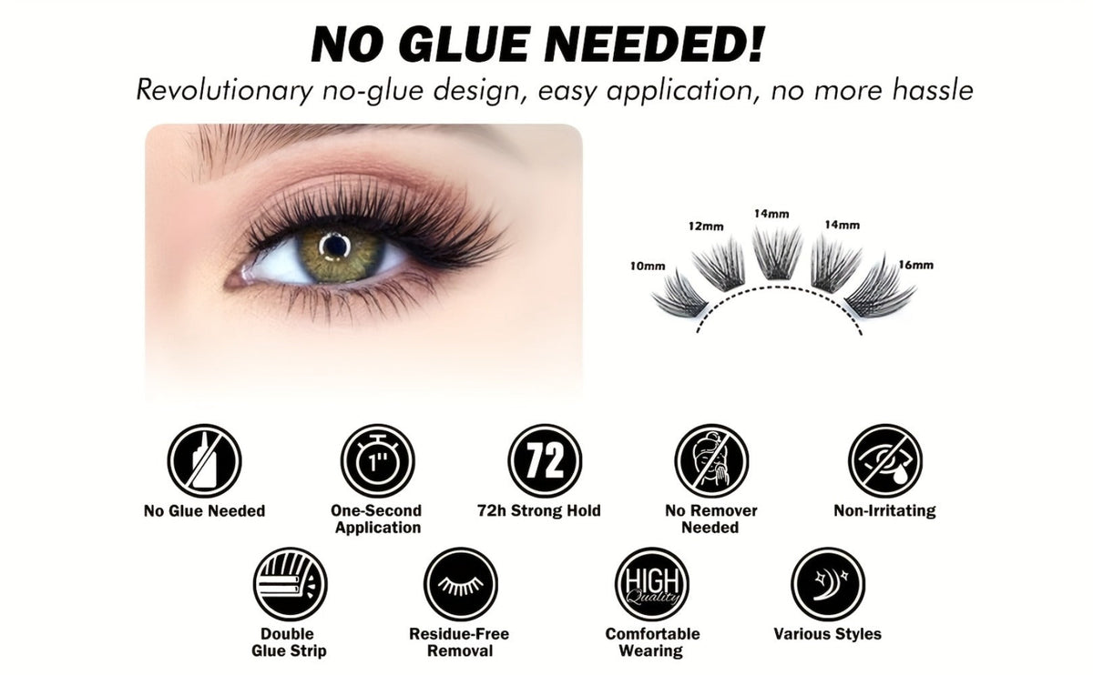156-Piece Mixed Self-Adhesive Lash Cluster Tray with Black Tweezers and Spoolie Brush in Mixed Style — image 13