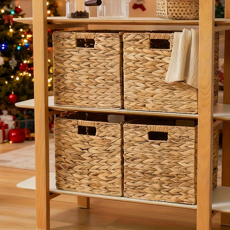 Water Hyacinth Storage Baskets with Seagrass and Paper Rope Options in 2- or 4-Pack Cube Sizes — image 3