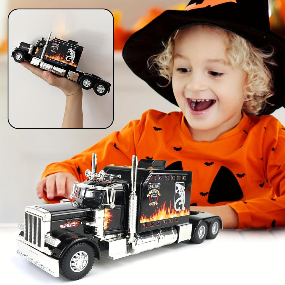 Semi Truck Toy 1:24 Scale Die-Cast Metal Pull-Back Alloy Semi-Trailer Truck with the Listed Color, Size or Set Options for Ev