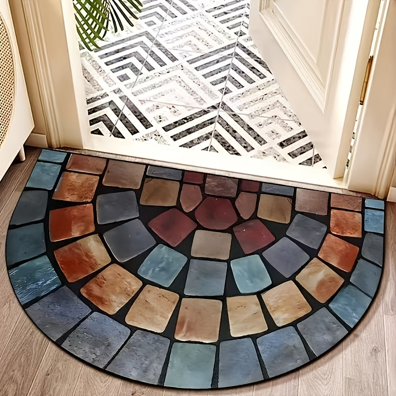 Half-Round Mosaic Bath Mat in Blue or Yellow Microfiber, 16 x 24 and 20 x 32-Inch Size Options — image 10