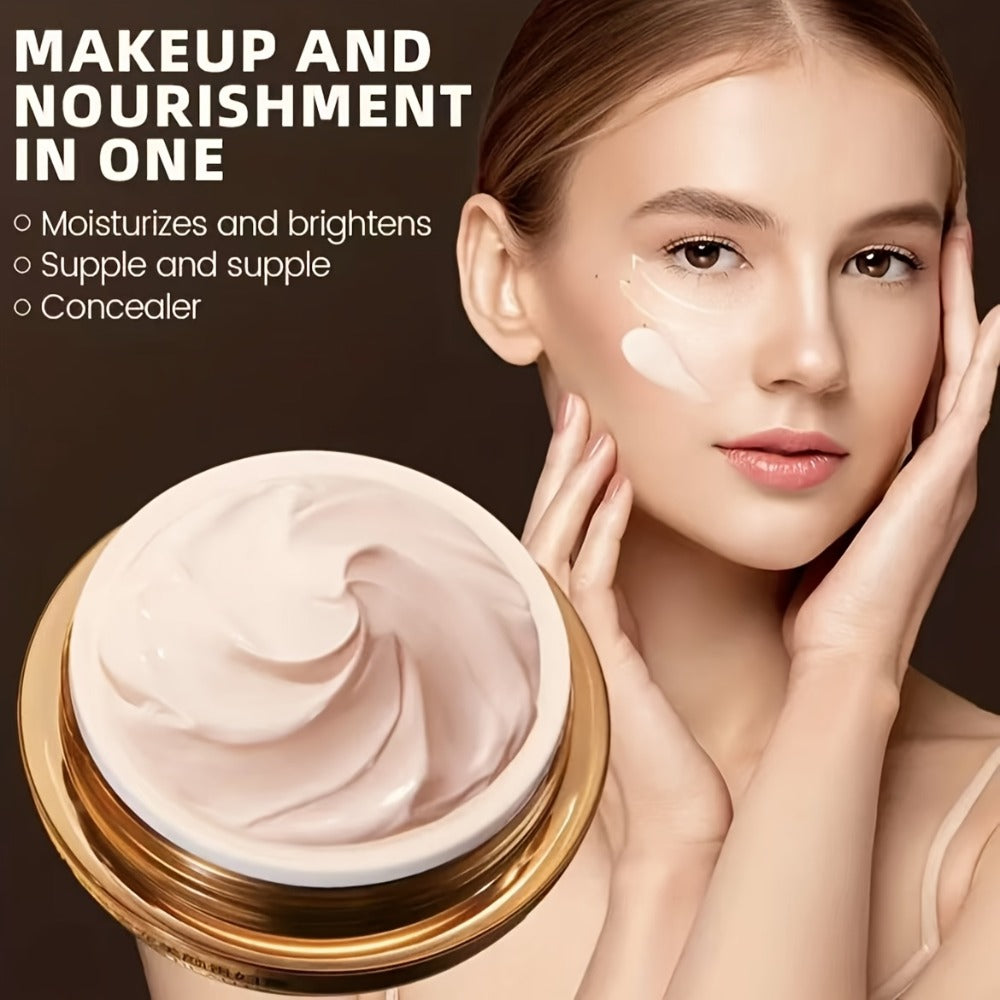 Face Cream Ganoderma Cordyceps Formula with Hyaluronic Acid, Glycerin and Golden-Tone Bottle — image 2