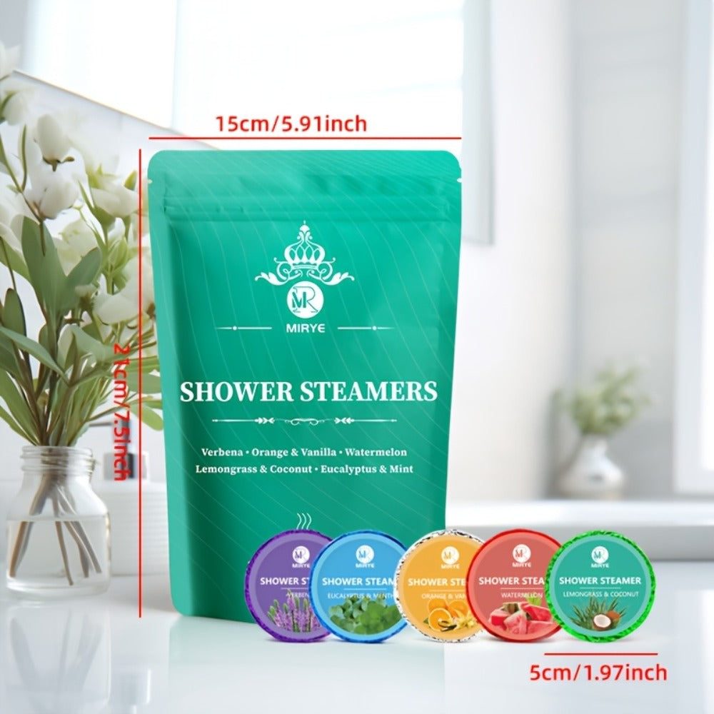 Twenty Assorted Shower Steamer Tablets with Six Fragrance Labels in a Teal Resealable Gift Bag — image 4
