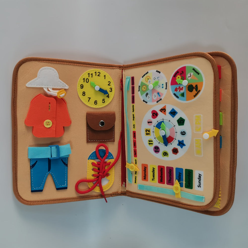 Busy Board for Toddlers 1 2 3 Years Old Montessori Sensory Activity Travel Toy with Zippers Buckles Buttons Laces — image 6