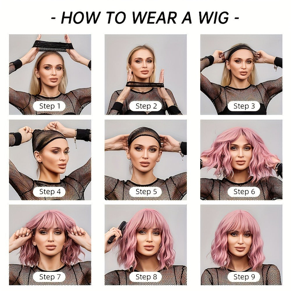Synthetic Wig 16-Inch Mixed White-Golden Straight Style with Adjustable Rose Net Cap for Costume Looks — image 9