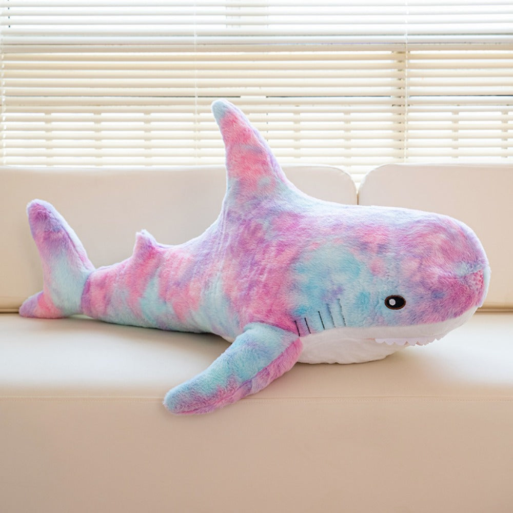 Plush Toy Jumbo Shark Pillow 24-Inch in Blue, Grey, Blue-Pink or Rainbow Colorways and Ocean Decor — image 10