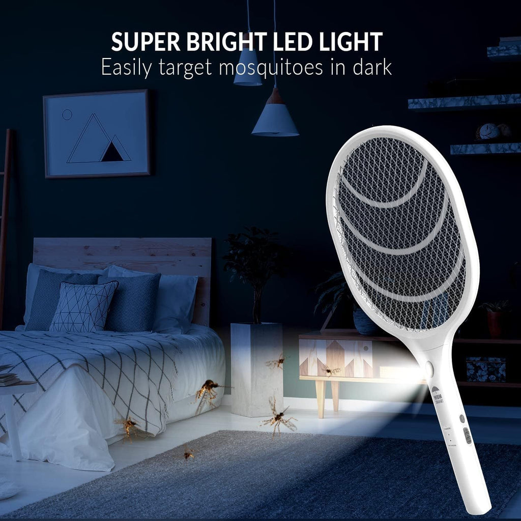 Electric Fly Swatter Racket Rechargeable 2-Pack, 3000V Bug Zapper with LED Light, USB Charging — image 3