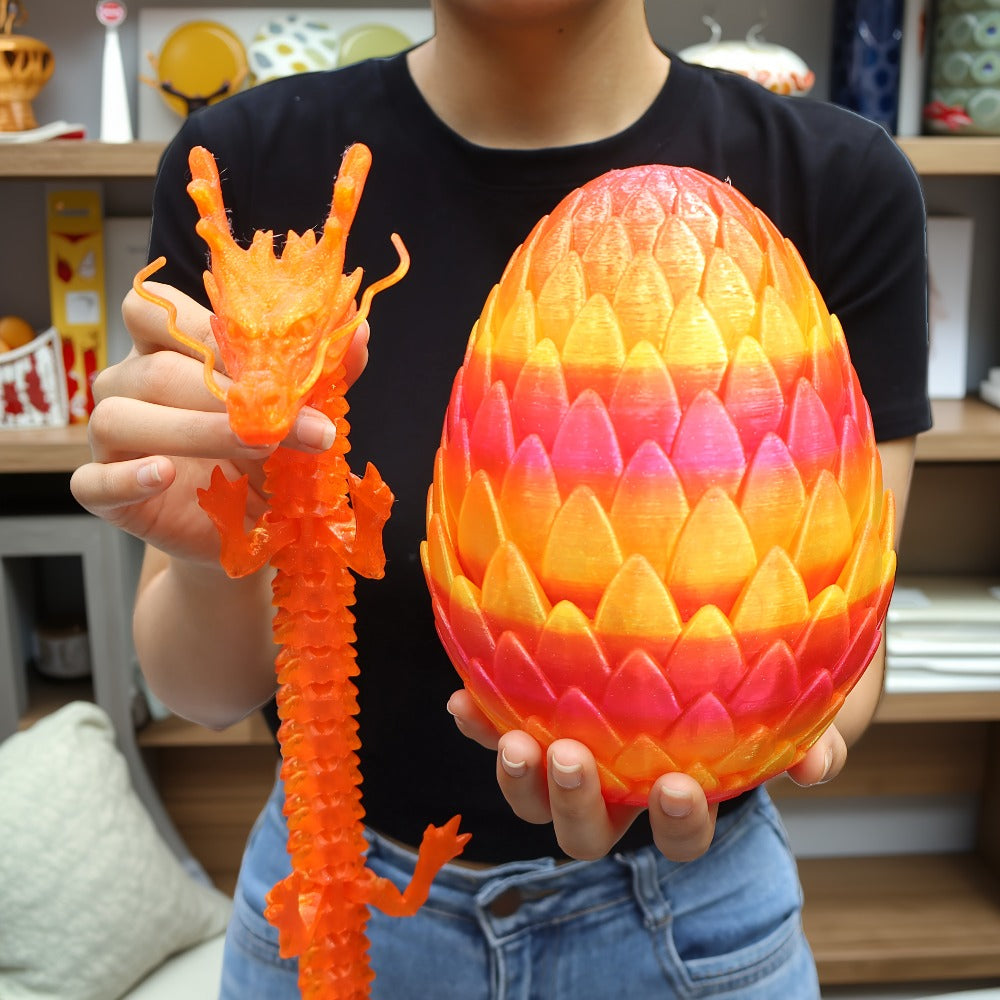 Dragon Egg Gift Set 3D Printed, 7.09in Scaled Egg + 23.62in Large Dragon with the Listed Color, Size or Set Options for Every