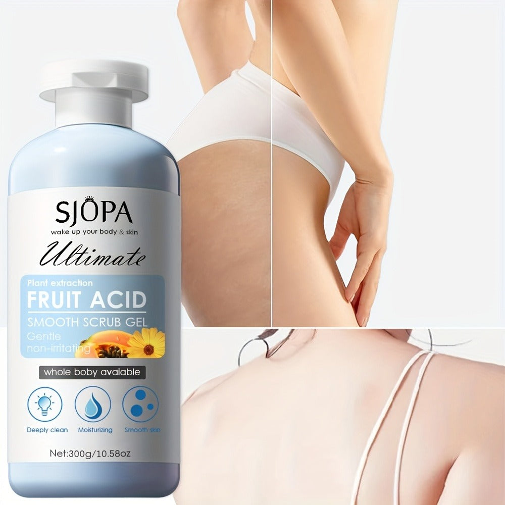 Body Scrub Exfoliating Gel Set 300g with Bath Cloth – Aloe Vera Papaya Chamomile Deep Cleansing Moisturizing Whole Body Scrub