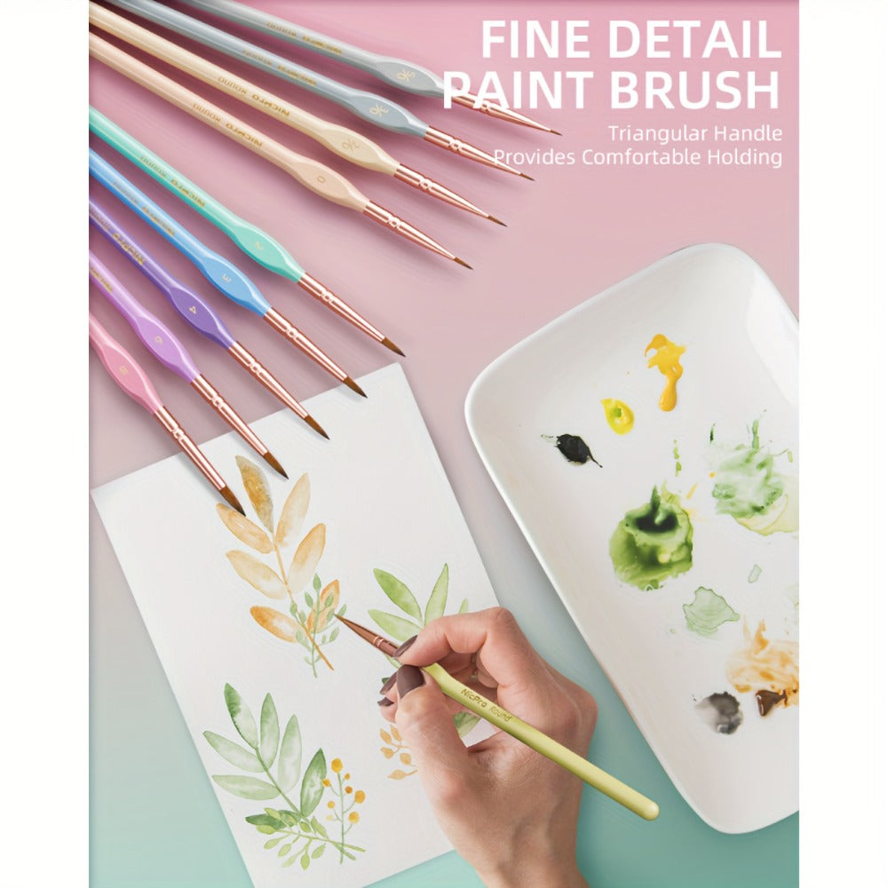 Miniature Paint Brush Set 15 Piece with Case, Micro Fine Detail Brushes for Acrylic, Oil, Watercolor — image 4